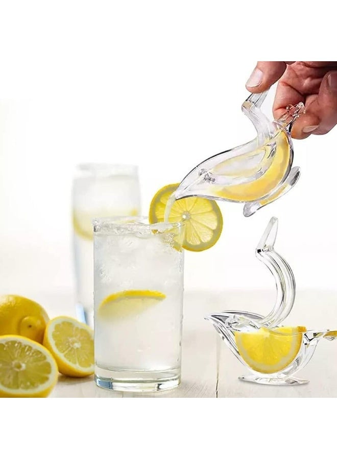 زوبا عصارة ليمون يدوية من الاكريليك بتصميم محمول على شكل طائر، مناسبة لعصر لبرتقال والليمون والرمان،-شفافه- كود 518 - Image 3